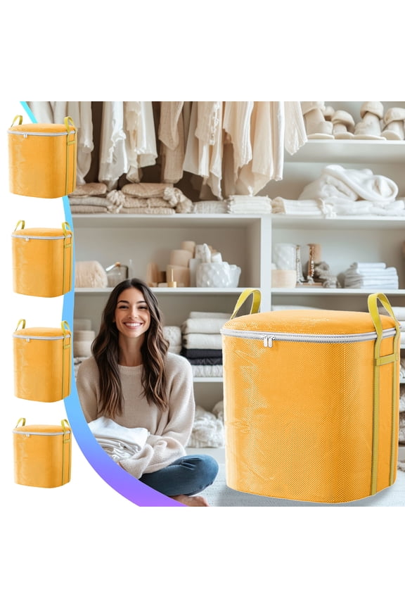 Promo, Vsgery Heavy Duty Storage Bag, Reinforced Handles, Oversized Quilt Bag, Moving Packing, Thick Double Zipper, Space-Saver|polyester,Orange