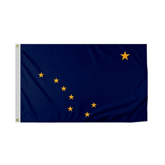 Promopatriot Alaska State Mini AK Flag on Stick 12x18 inch Polyester Handheld with 24" Wooden Pole
