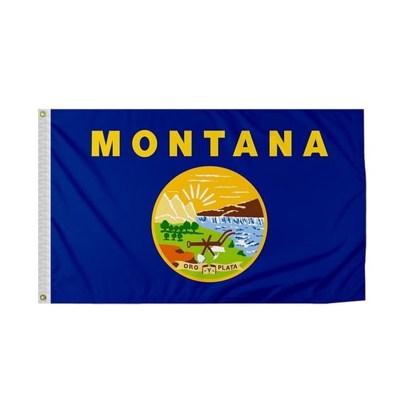 Promopatriot Montana State 3x5 ft Polyester Outdoor MT Flag Reverse Print with Brass Grommets