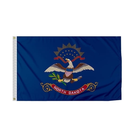 Promopatriot North Dakota State ND Flag 3x5 ft Polyester Outdoor Single Ply Reverse Print with Brass Grommets