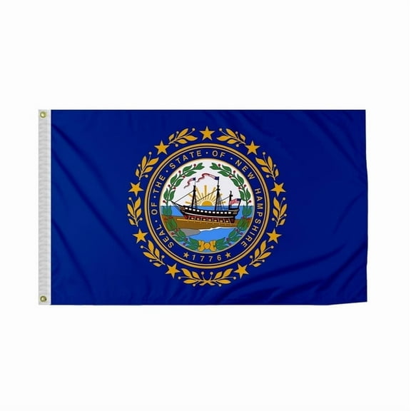 PromoPatriot New Hampshire 4x6ft Nylon Outdoor Flag, Reverse Print