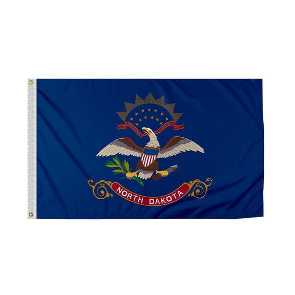 Promopatriot North Dakota ND State Flag 5x8 ft Nylon Outdoor Reverse Print with Brass Grommets