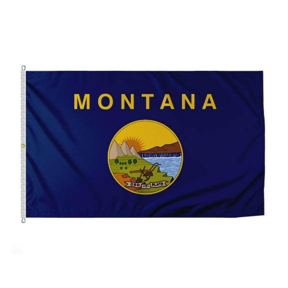 Promopatriot Montana State 8x12 ft Nylon Outdoor MT Flag Reverse Print with Brass Grommets