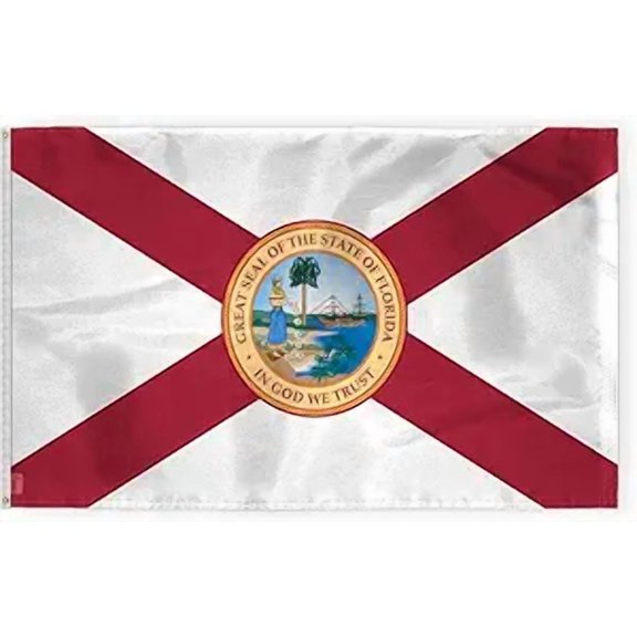 PromoPatriot Big Florida State Flag 5x8 Ft - Single Ply Reverse Print on Back 200D Nylon 100% Bleed Through