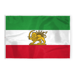 PromoPatriot Iran Lion and Sun Flag 8 x 12 ft Single Ply 200D Nylon Rope Thimble Grommet