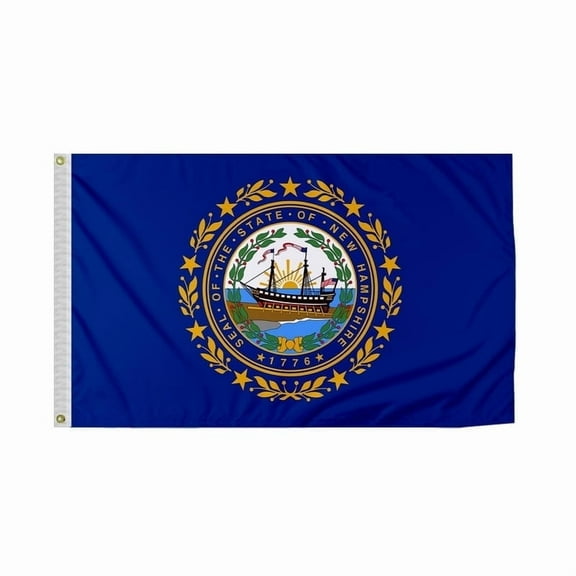 PromoPatriot New Hampshire State Flag, 5 ft x 8 ft, Nylon, Outdoor Flag, Reverse Print, Brass Grommet