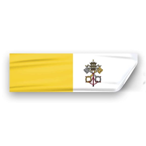 PromoPatriot Papal Vatican City Window Decal 3x10 Inch– Vinyl Static Cling, Removable, No Residue