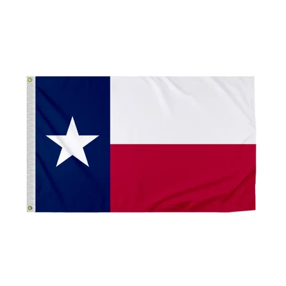 PromoPatriot Texas State Flag 4x6 Ft - Single Ply Reverse Print on Back 200D Nylon 100% Bleed Through - Brass Grommets Stitched Edges Fade Proof Sharp Vivid Colors - State of Texas Flag Banner