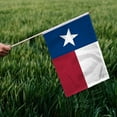thumbnail image 1 of PromoPatriot Texas Stick Flag 12x18 Inch with 24 Inch Wood Pole - Single Ply Reverse Print on Back Polyester 100% Bleed Through - State of Texas Handheld Desk Flag, 1 of 1