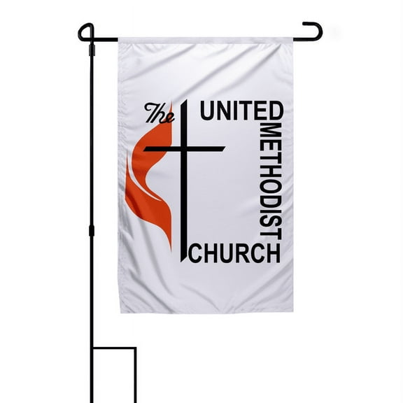 PromoPatriot's 18"x12" Inch Methodist Garden Flag, Heavy Duty 200D Nylon, Single Sided, Ideal for Outdoor Use