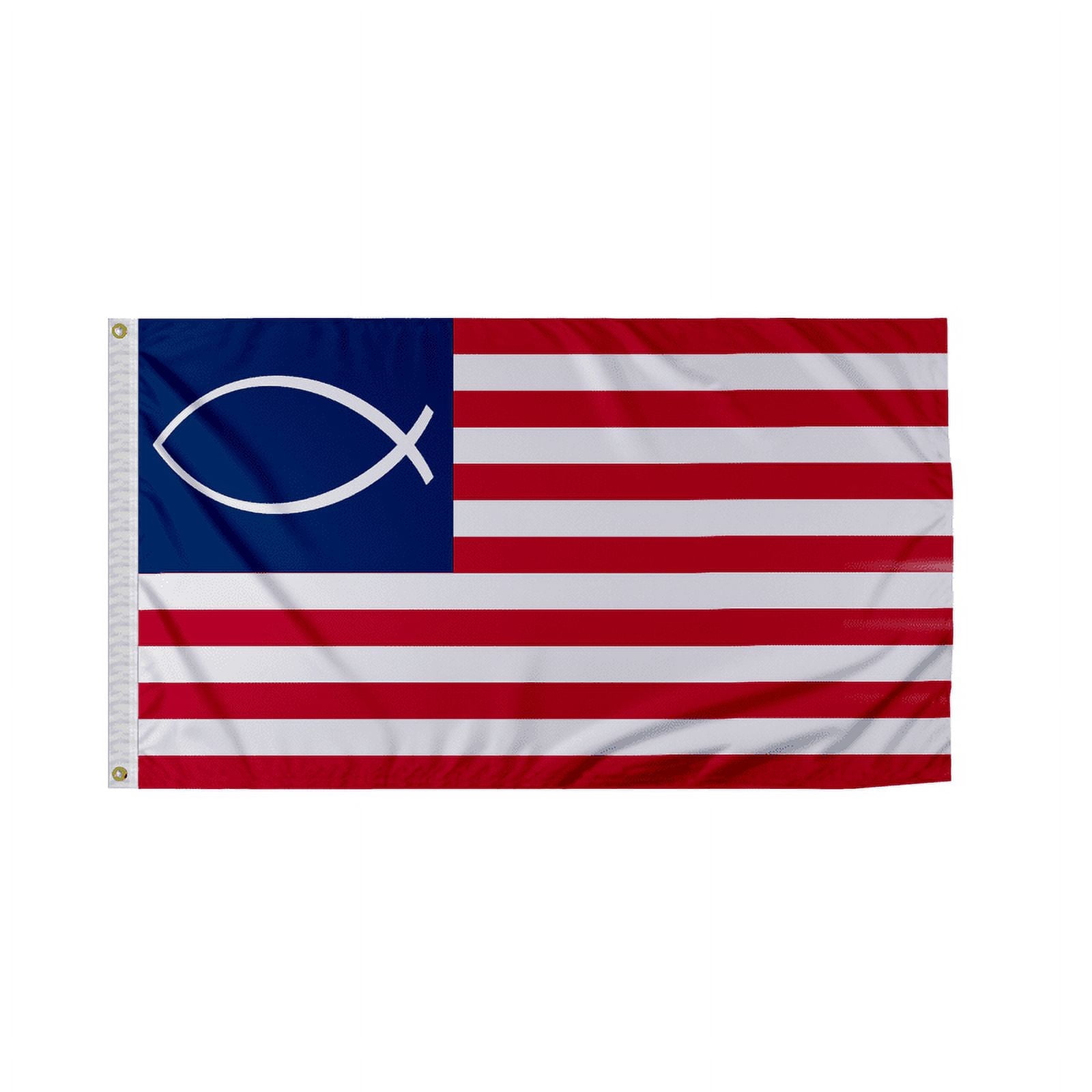 Three Fish Flag PromoPatriot's 3'x5' Jesus Fish Flag - Printed on Economy Polyester ...