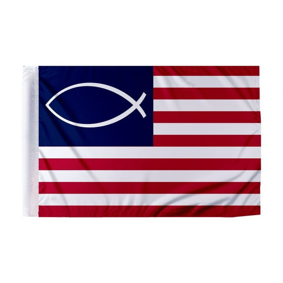 PromoPatriot's 6"x9" Inch Jesus Fish Motorcycle Flag - Printed Double-Sided Polyester, Flag Only