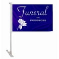 thumbnail image 1 of Promopatriot Funeral in Progress White Flower on Purple Car Flags - 10.5x15 inch, Double-Stitched Polyester, 19" Unbreakable Pole, 1 of 1