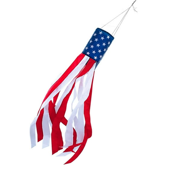 Promopatriot 4th of July Decorations, 60 Inch American Windsock, Patriotic Fourth of July Outdoor, American Flag USA, Red White Blue Decor Memorial Day