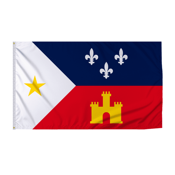 Promopatriot Acadiana Country Flag 6x10 Ft Outdoor Nylon Double Stitched Edges Canvas Header Brass Grommets Fade Resistant & Vivid Colors