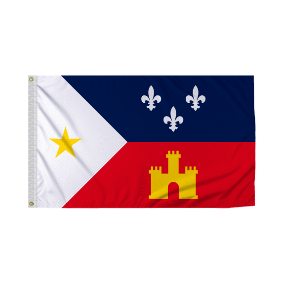 Promopatriot Acadiana National Flag 3x5 ft Polyester Double Stitched Edges Polyester Header Metal Grommets Fade Resistant & Vivid Colors Indoor