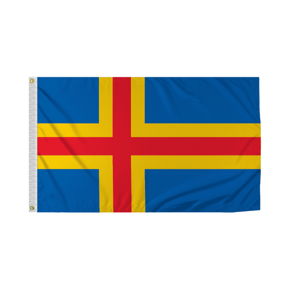 Promopatriot Aland National Flag 3x5 ft Polyester Double Stitched Edges Polyester Header Metal Grommets Fade Resistant & Vivid Colors Indoor