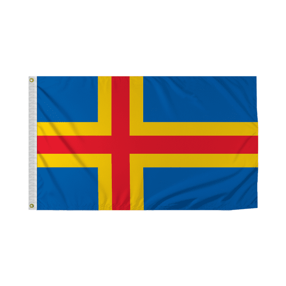 Promopatriot Aland National Flag 3x5 ft Polyester Double Stitched Edges Polyester Header Metal Grommets Fade Resistant & Vivid Colors Indoor