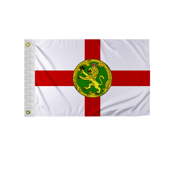 Promopatriot Alderney 12x18 inch Boat Flag 200D Nylon Double Stitched Canvas Header Brass Grommets Fade Resistant & Vivid Color