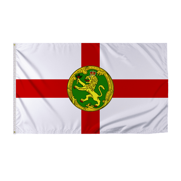 Promopatriot Alderney Country Flag 6x10 Ft Outdoor Nylon Double Stitched Edges Canvas Header Brass Grommets Fade Resistant & Vivid Colors