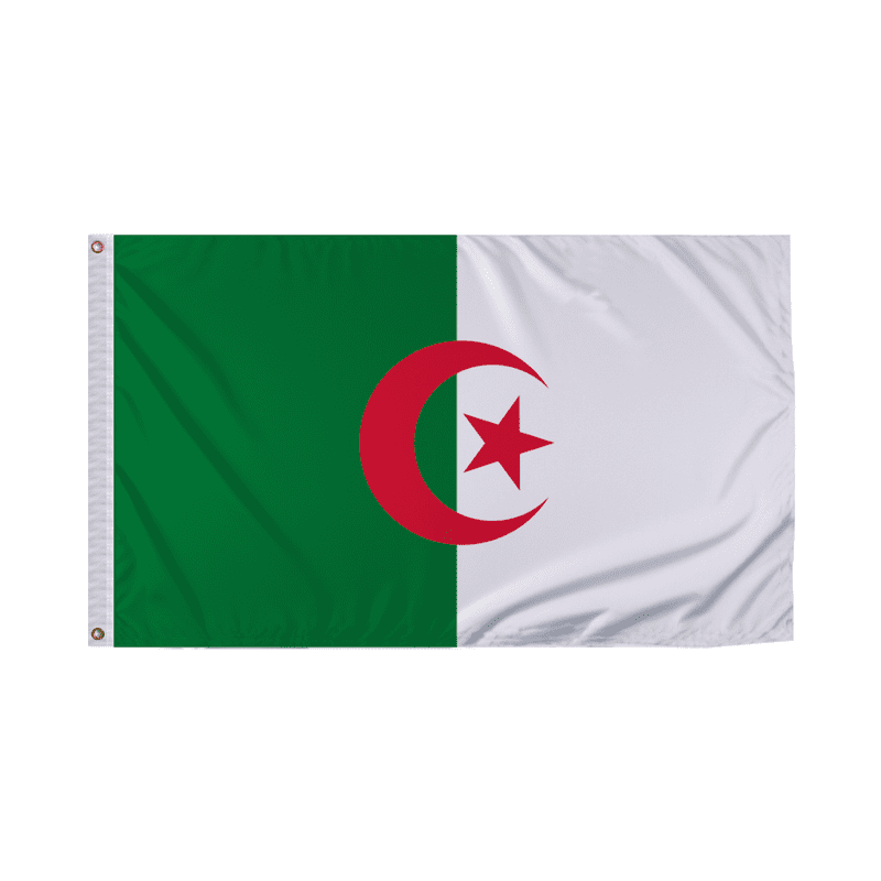 Promopatriot Algeria Country Flag 3x5 Ft Outdoor Nylon Double Stitched Edges Canvas Header Brass Grommets 3'x5' Algeria
