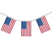 Promopatriot American Flags Banner, 60 FT Patriotic USA String Pennant Flags 4th of July Small Flags Mini Pennant Red White Blue Decorations Memorial Day - 5-mil Plastic Material