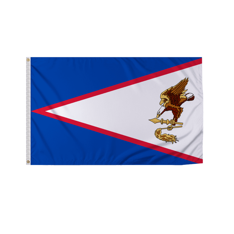 Promopatriot American Samoa Country Flag 5x8 Ft Outdoor Nylon Double Stitched Edges Canvas Header Brass Grommets Fade Resistant & Vivid Colors