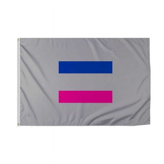 Promopatriot Androgynous Pride Flag 5x8 Ft Printed 200D Nylon Brass Grommets Stitched Edges Fade Proof Sharp Colors Indoor/Outdoor Pride flag