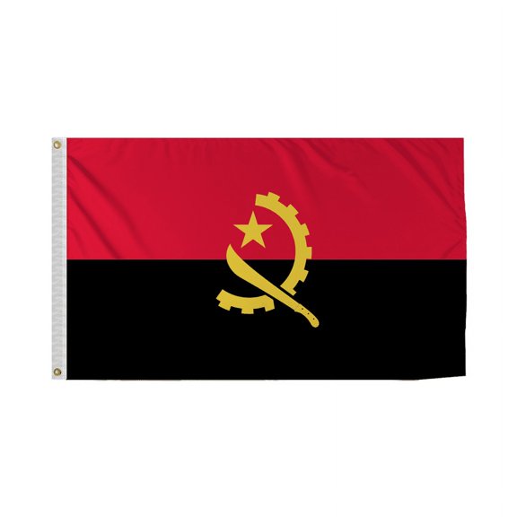 Promopatriot Angola Country Flag 3x5 Ft Outdoor Nylon Double Stitched Edges Canvas Header Brass Grommets 3'x5' Angola