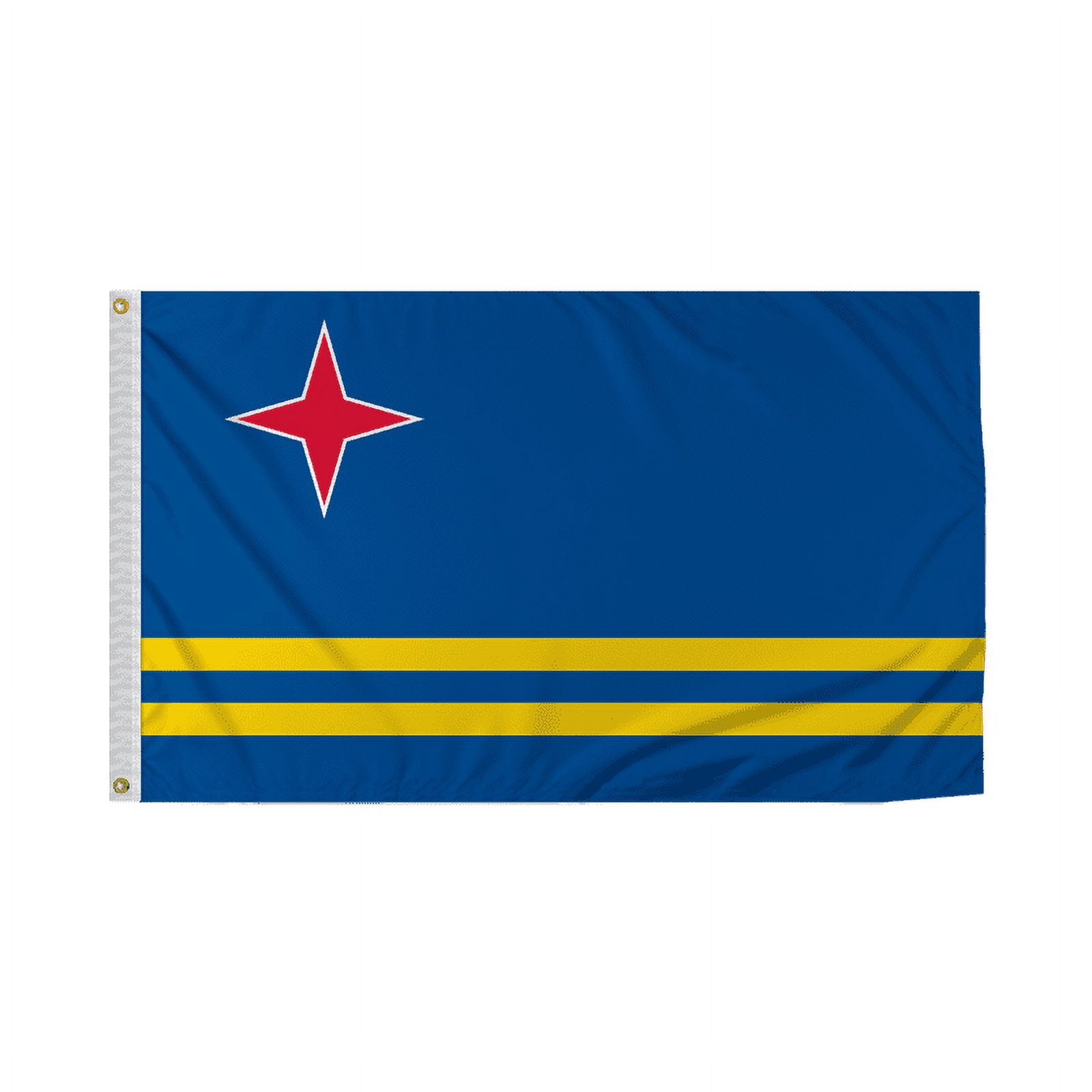 Promopatriot Aruba Country Flag 3x5 Ft Outdoor Nylon Double Stitched Edges Canvas Header Brass Grommets 3'x5' Aruba