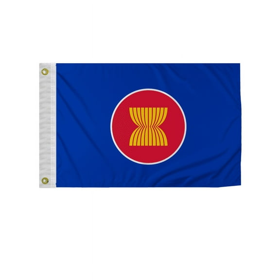 Promopatriot Asean 12x18 inch Boat Flag 200D Nylon Double Stitched Canvas Header Brass Grommets Fade Resistant & Vivid Color