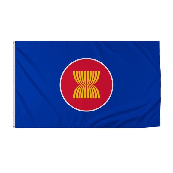 Promopatriot Asean Country Flag 8x12 ft - 200D Nylon - Rope Thimble & 1 Brass Grommet - Fade Proof Outdoor Long Lasting All Weather Flag