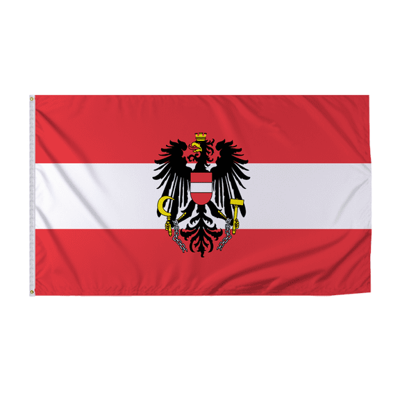 Promopatriot Austria with Seal Country Flag 6x10 Ft Outdoor Nylon Double Stitched Edges Canvas Header Brass Grommets Fade Resistant & Vivid Colors