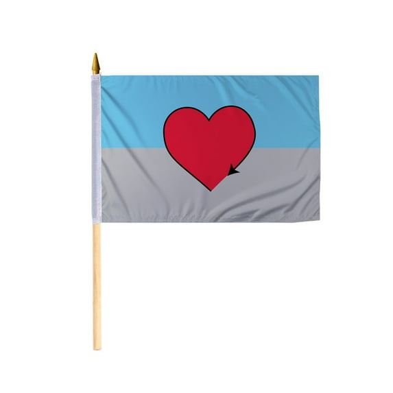 Promopatriot Autosexual Pride Stick Flag 12x18 inch Stick Flag Sewn Edges Fade Resistant Polyester Handheld 24" Wood Stick Flag