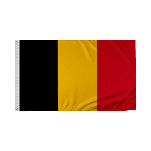 Promopatriot Belgium Country Flag 3x5 Ft Outdoor Nylon Double Stitched Edges Canvas Header Brass Grommets 3'x5' Belgium