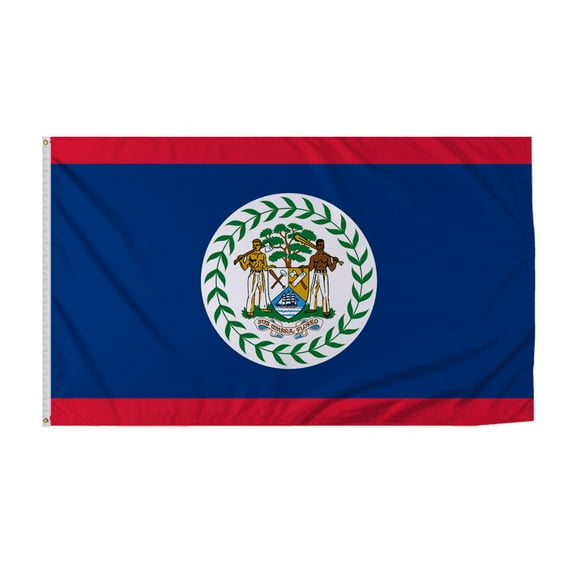 Promopatriot Belize Country Flag 8x12 ft - 200D Nylon - Rope Thimble & 1 Brass Grommet - Fade Proof Outdoor Long Lasting All Weather Flag