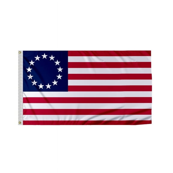 Promopatriot Betsy Ross 1776 Flag 3'' x 5'' Thick Polyester Historical American Revolution Patriotic Banner