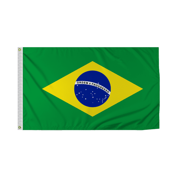 Promopatriot Brazil Country Flag 3x5 Ft Outdoor Nylon Double Stitched Edges Canvas Header Brass Grommets 3'x5' Brazil