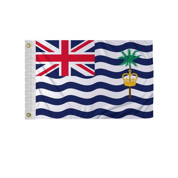 Promopatriot British Indian Ocean Territories National Flag 2x3 ft Nylon Double Stitched Edges Canvas Header Brass Grommets Fade Resistant & Vivid Colors