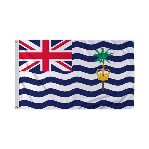 Promopatriot British Indian Ocean Territories National Flag 3x5 ft Polyester Double Stitched Edges Polyester Header Metal Grommets Fade Resistant & Vivid Colors Indoor