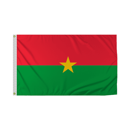 Promopatriot Burkina Faso Country Flag 3x5 Ft Outdoor Nylon Double Stitched Edges Canvas Header Brass Grommets 3'x5' Burkina Faso
