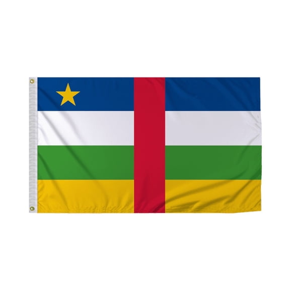 Promopatriot Central African Republic Country Flag 4x6 Ft Outdoor Nylon Double Stitched Edges Canvas Header Brass Grommets Fade Resistant & Vivid Colors