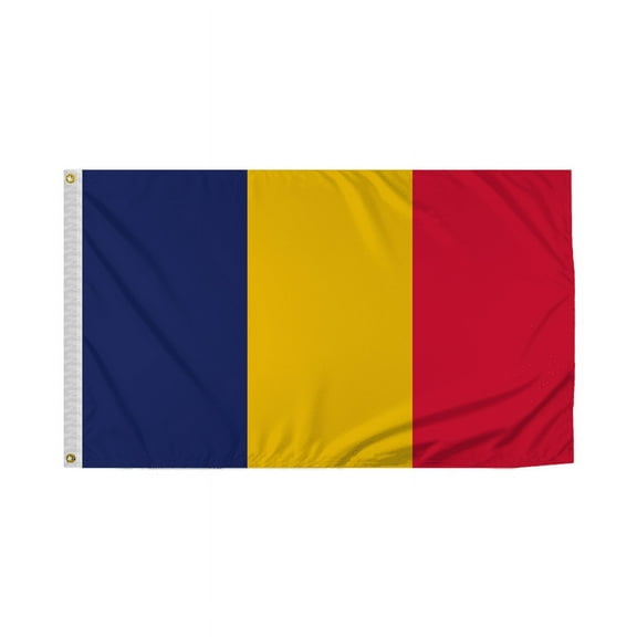 Promopatriot Chad Country Flag 3x5 Ft Outdoor Nylon Double Stitched Edges Canvas Header Brass Grommets 3'x5' Chad