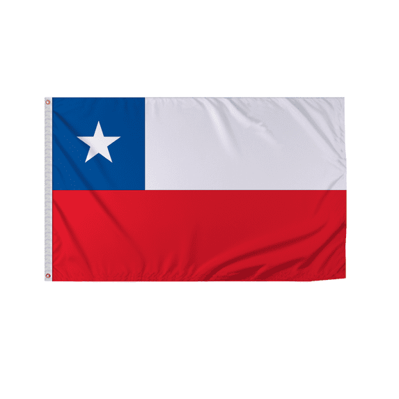 Promopatriot Chile Country Flag 5x8 Ft Outdoor Nylon Double Stitched Edges Canvas Header Brass Grommets Fade Resistant & Vivid Colors