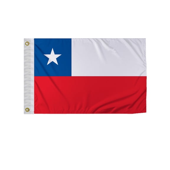 Promopatriot Chile National Flag 2x3 ft Nylon Double Stitched Edges Canvas Header Brass Grommets Fade Resistant & Vivid Colors