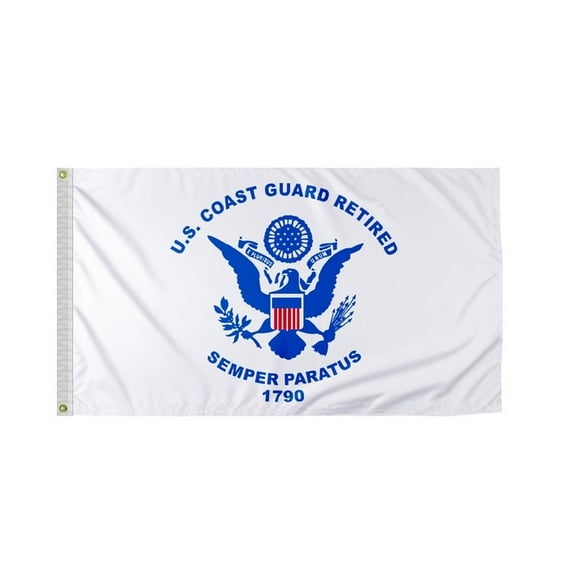Promopatriot Coast Guard Retired 6x9in Motercycle Flag – Durable Knitted with Stitched Edges