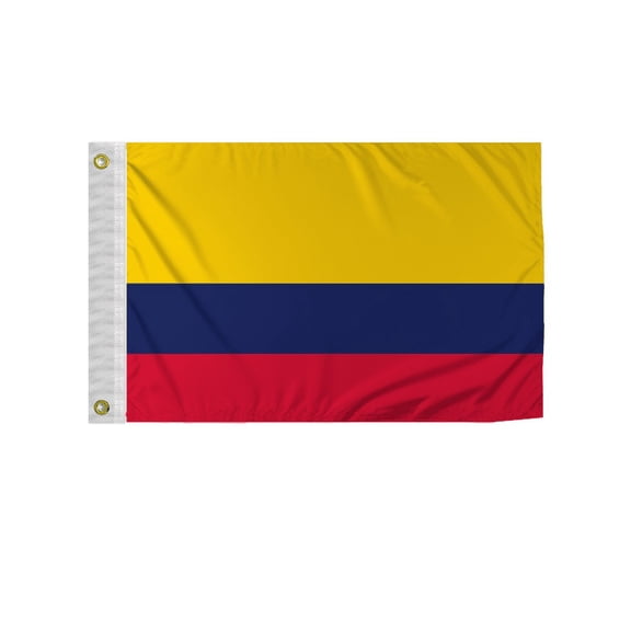 Promopatriot Colombia 12x18 inch Boat Flag 200D Nylon Double Stitched Canvas Header Brass Grommets Fade Resistant & Vivid Color
