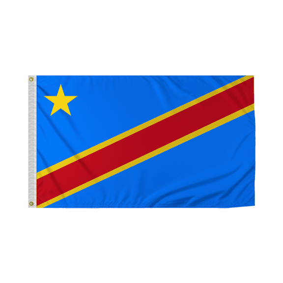 Promopatriot Congo Democratic Republic Country Flag 3x5 Ft Outdoor Nylon Double Stitched Edges Canvas Header Brass Grommets 3'x5' Congo Democratic Republic