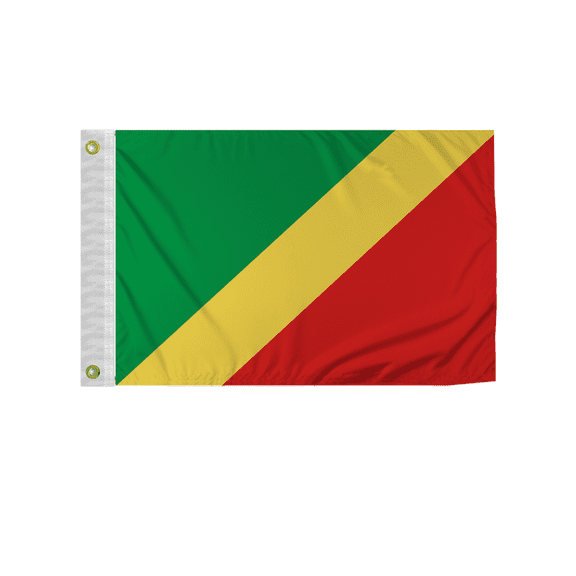 Promopatriot Congo Republic National Flag 2x3 ft Nylon Double Stitched Edges Canvas Header Brass Grommets Fade Resistant & Vivid Colors
