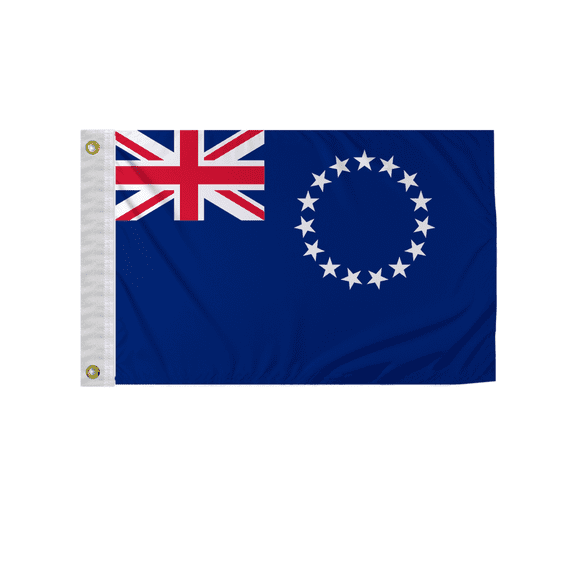 Promopatriot Cook Islands National Flag 2x3 ft Nylon Double Stitched Edges Canvas Header Brass Grommets Fade Resistant & Vivid Colors
